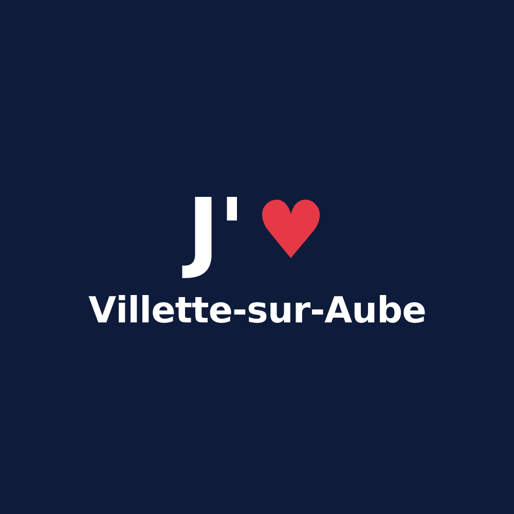 T-shirt personnalisé Villette-sur-Aube — design J'aime Villette-sur-Aube