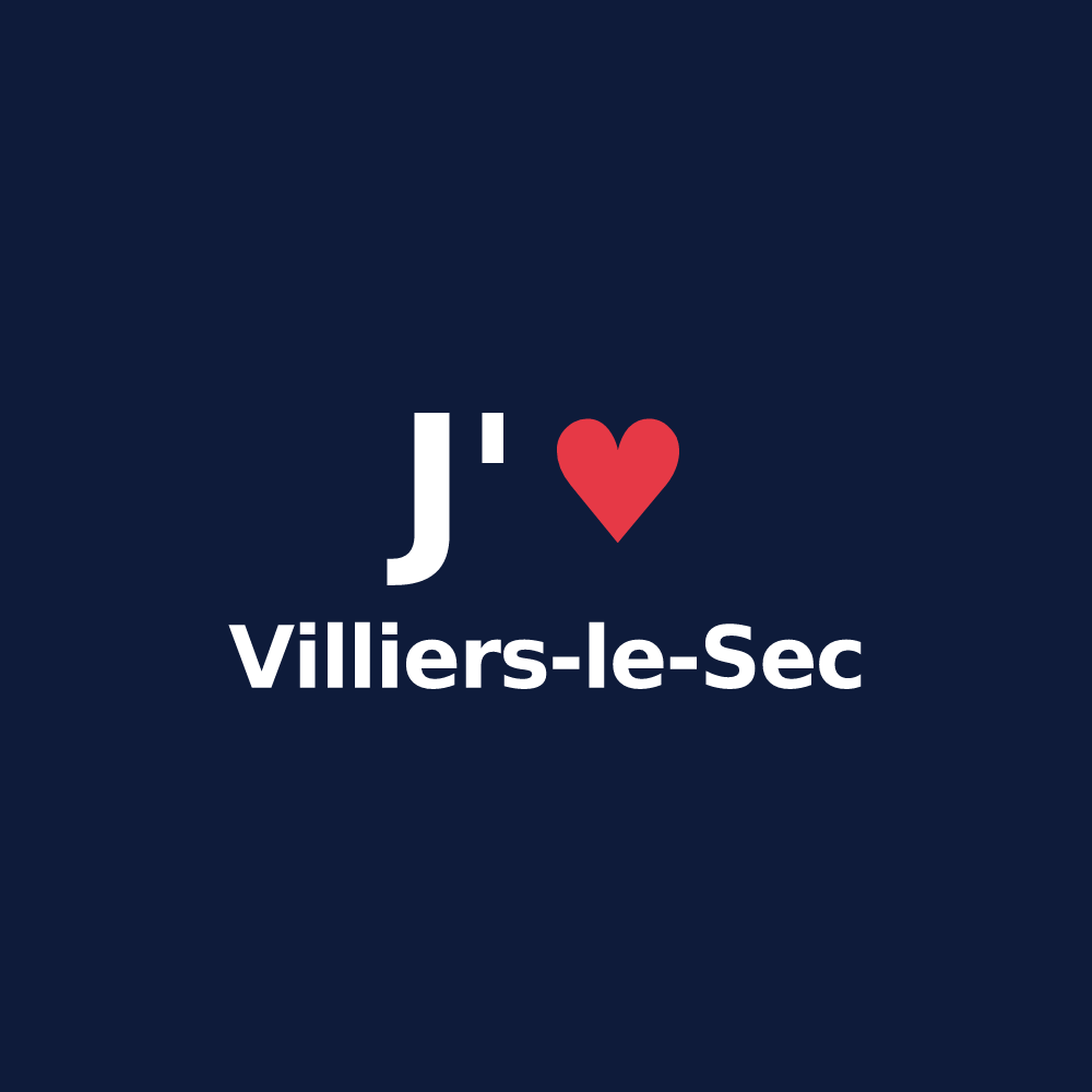T-shirt personnalisé Villiers-le-Sec — design J'aime Villiers-le-Sec