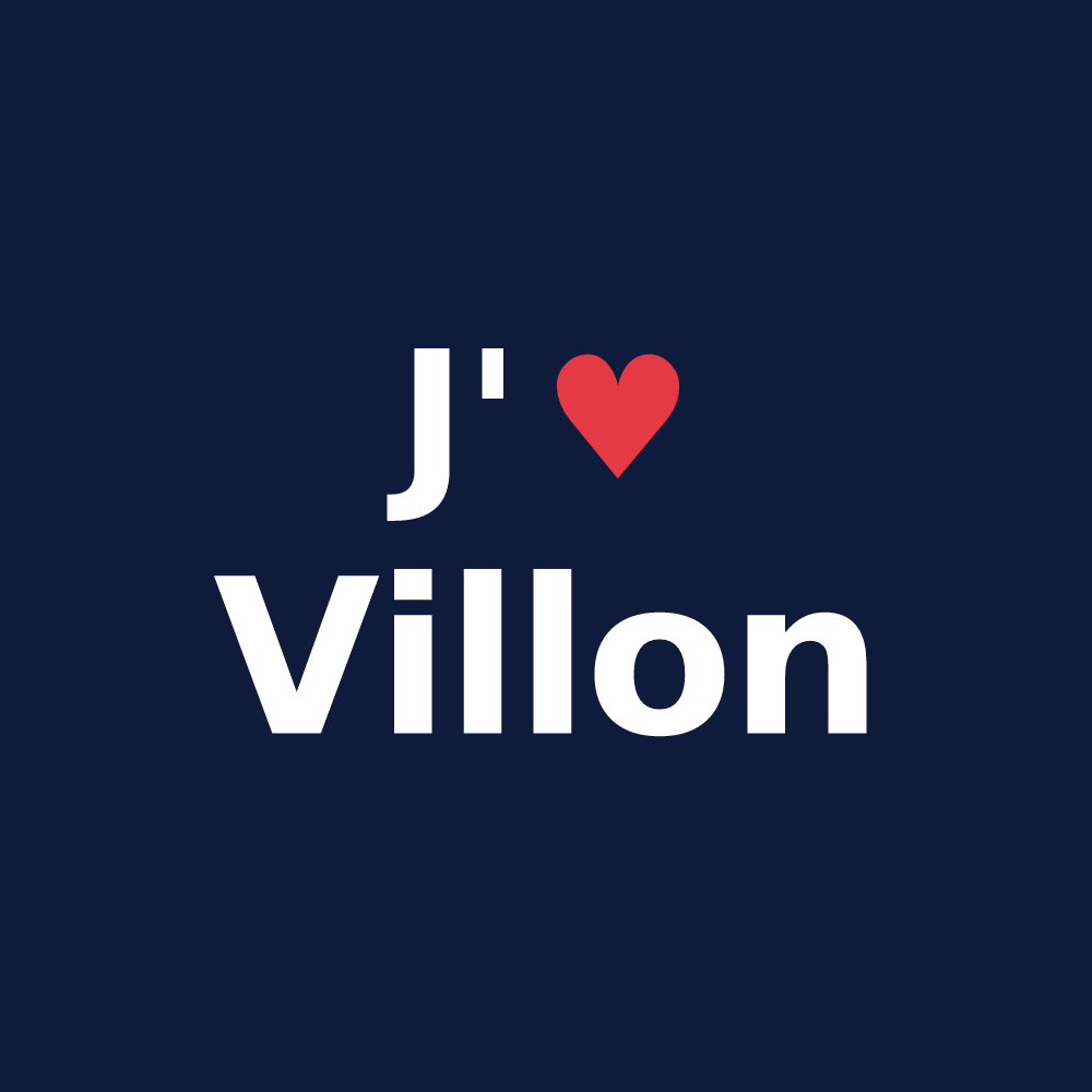 T-shirt personnalisé Villon — design J'aime Villon