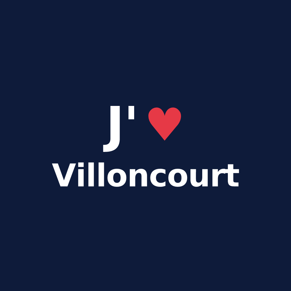 T-shirt personnalisé Villoncourt — design J'aime Villoncourt