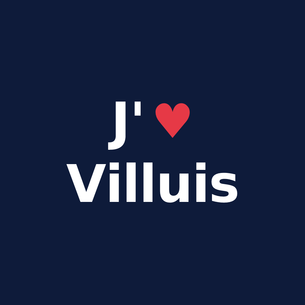 T-shirt personnalisé Villuis — design J'aime Villuis