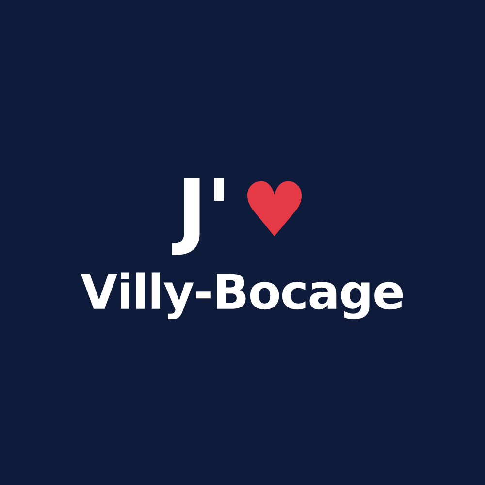 T-shirt personnalisé Villy-Bocage — design J'aime Villy-Bocage