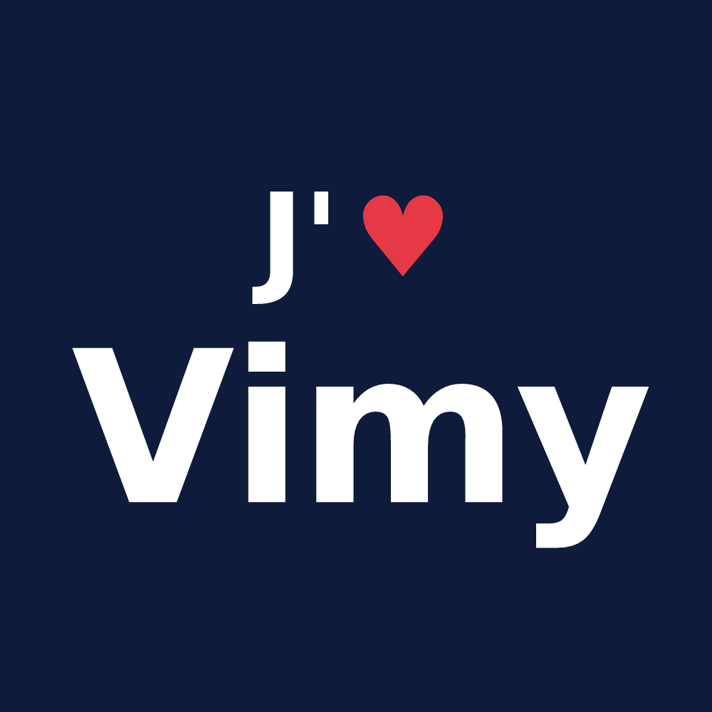 T-shirt personnalisé Vimy — design « J'aime Vimy » imprimé sur le t-shirt