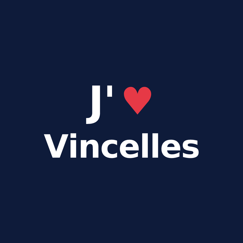 T-shirt personnalisé Vincelles — design J'aime Vincelles