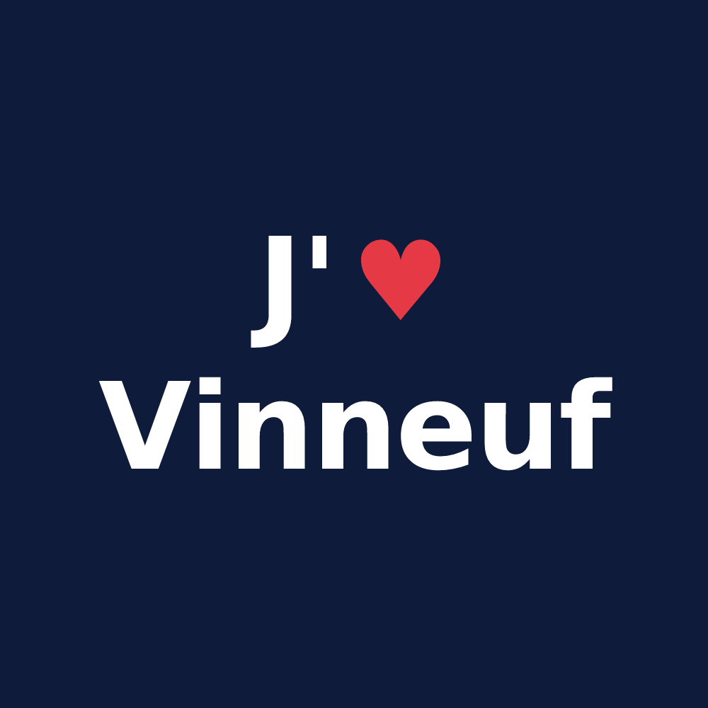 T-shirt personnalisé Vinneuf — design J'aime Vinneuf