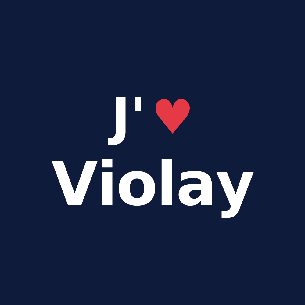 T-shirt personnalisé Violay — design « J'aime Violay » imprimé sur le t-shirt