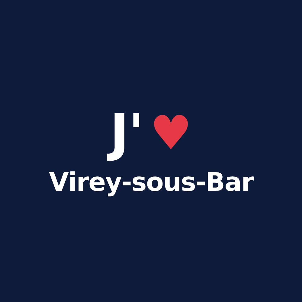 T-shirt personnalisé Virey-sous-Bar — design J'aime Virey-sous-Bar