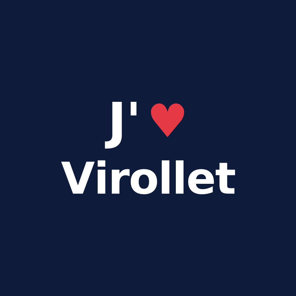 T-shirt personnalisé Virollet — design J'aime Virollet