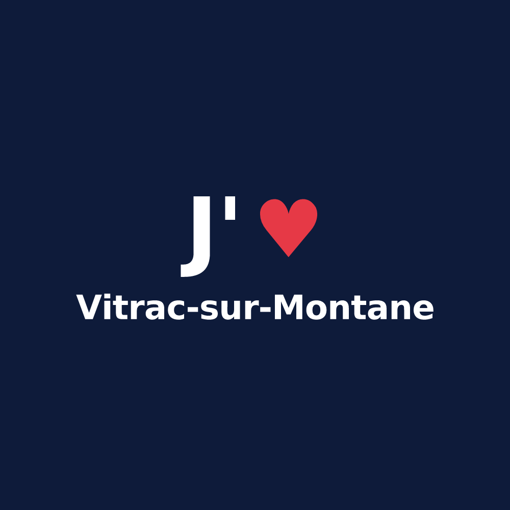 T-shirt personnalisé Vitrac-sur-Montane — design J'aime Vitrac-sur-Montane