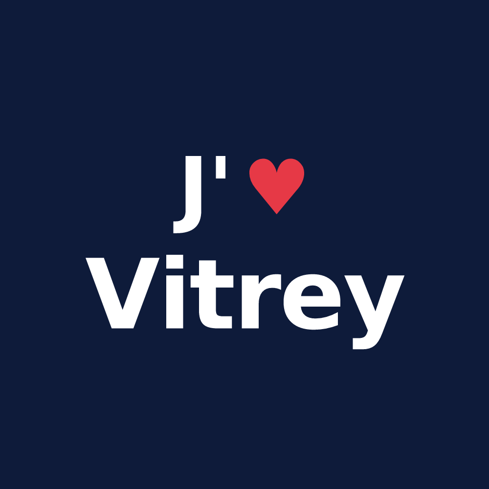 T-shirt personnalisé Vitrey — design J'aime Vitrey