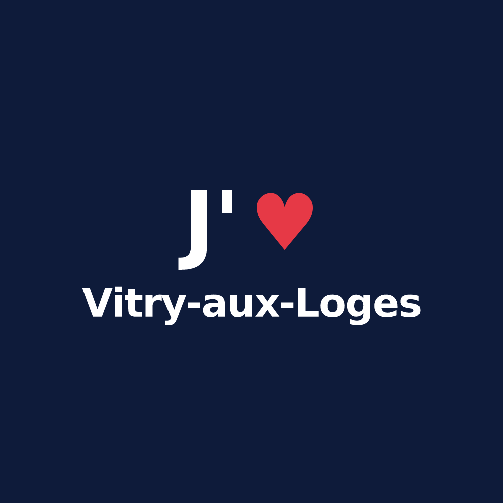 T-shirt personnalisé Vitry-aux-Loges — design « J'aime Vitry-aux-Loges » imprimé sur le t-shirt