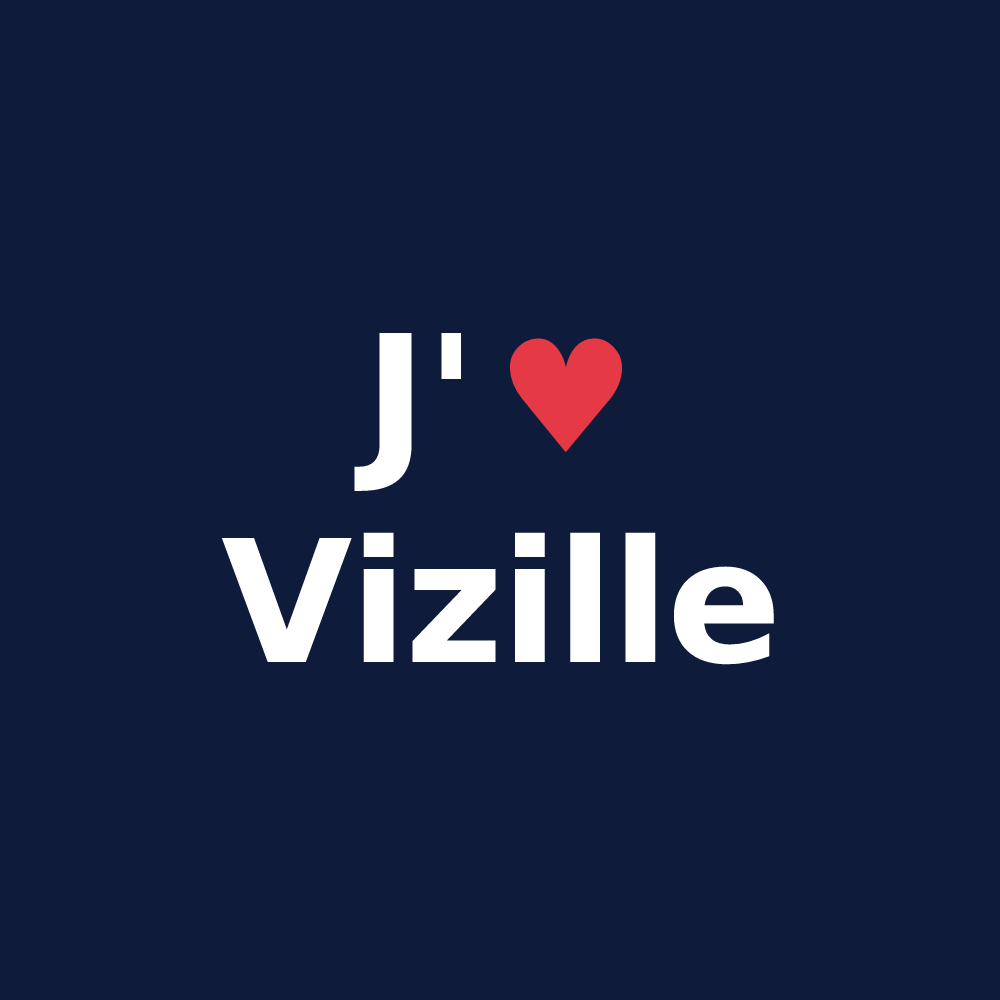 T-shirt personnalisé Vizille — design « J'aime Vizille » imprimé sur le t-shirt