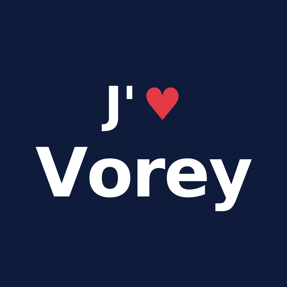 T-shirt personnalisé Vorey — design J'aime Vorey