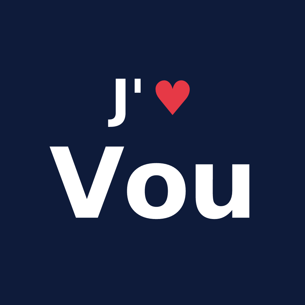 T-shirt personnalisé Vou — design J'aime Vou