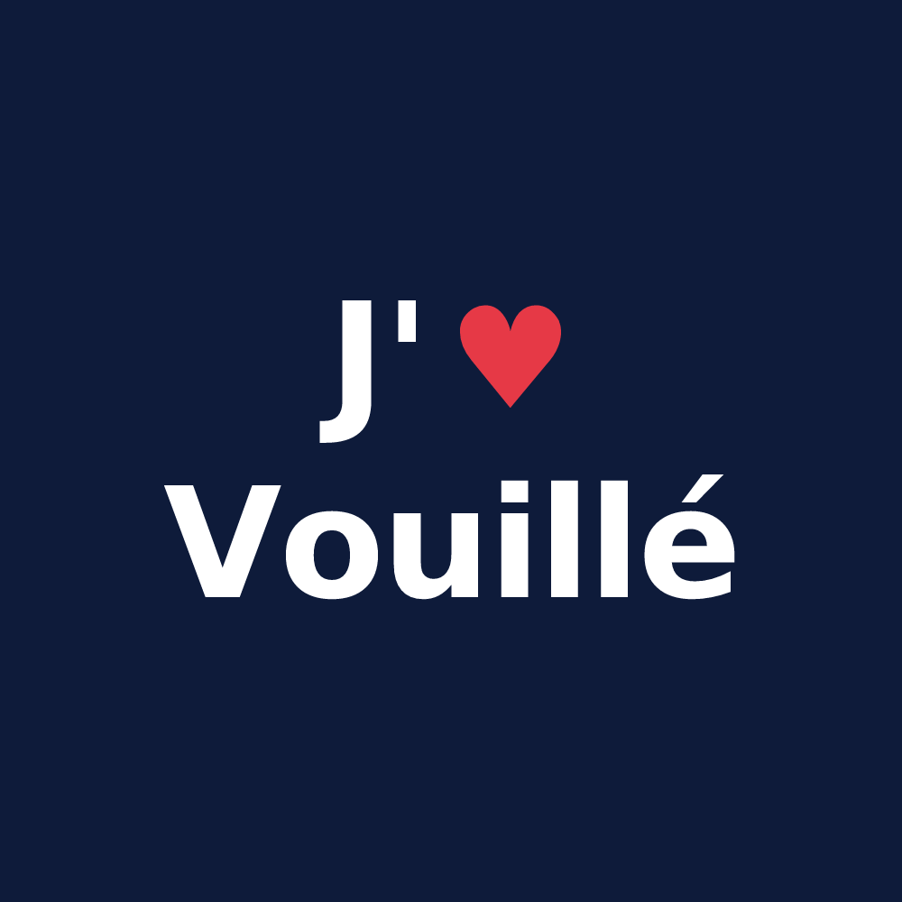 T-shirt personnalisé Vouillé — design J'aime Vouillé