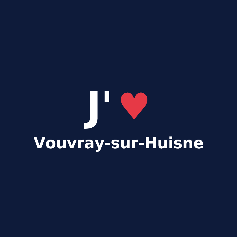 T-shirt personnalisé Vouvray-sur-Huisne — design J'aime Vouvray-sur-Huisne