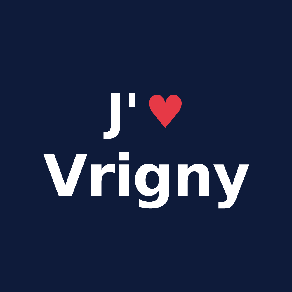 T-shirt personnalisé Vrigny — design J'aime Vrigny