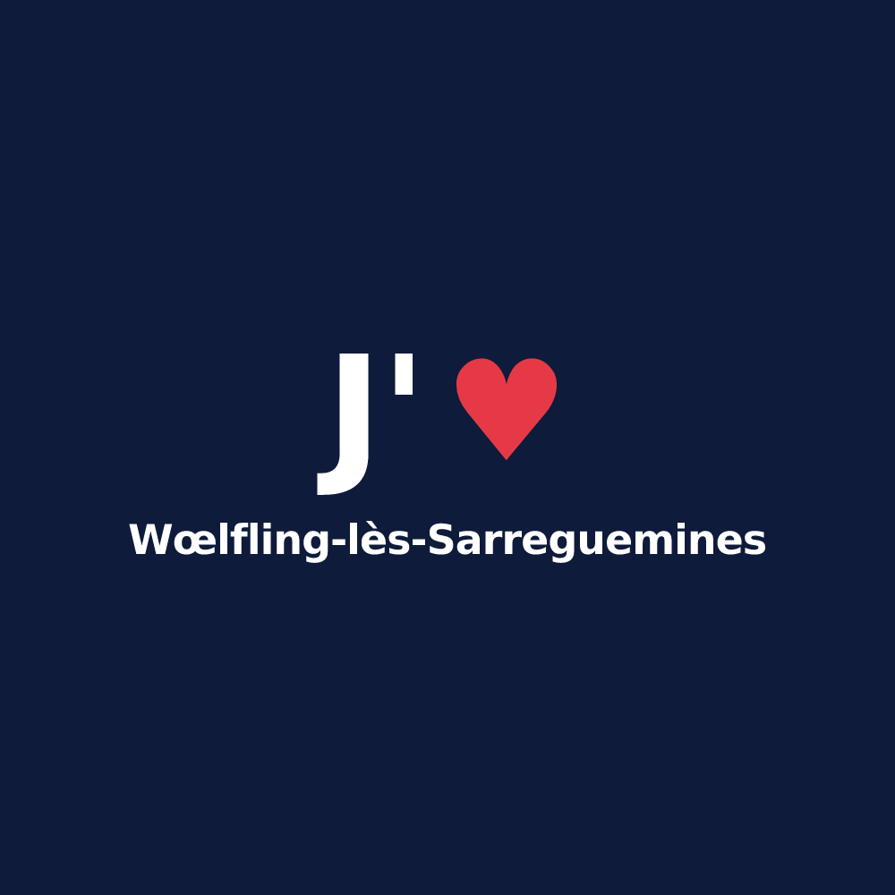 T-shirt personnalisé Wœlfling-lès-Sarreguemines — design J'aime Wœlfling-lès-Sarreguemines