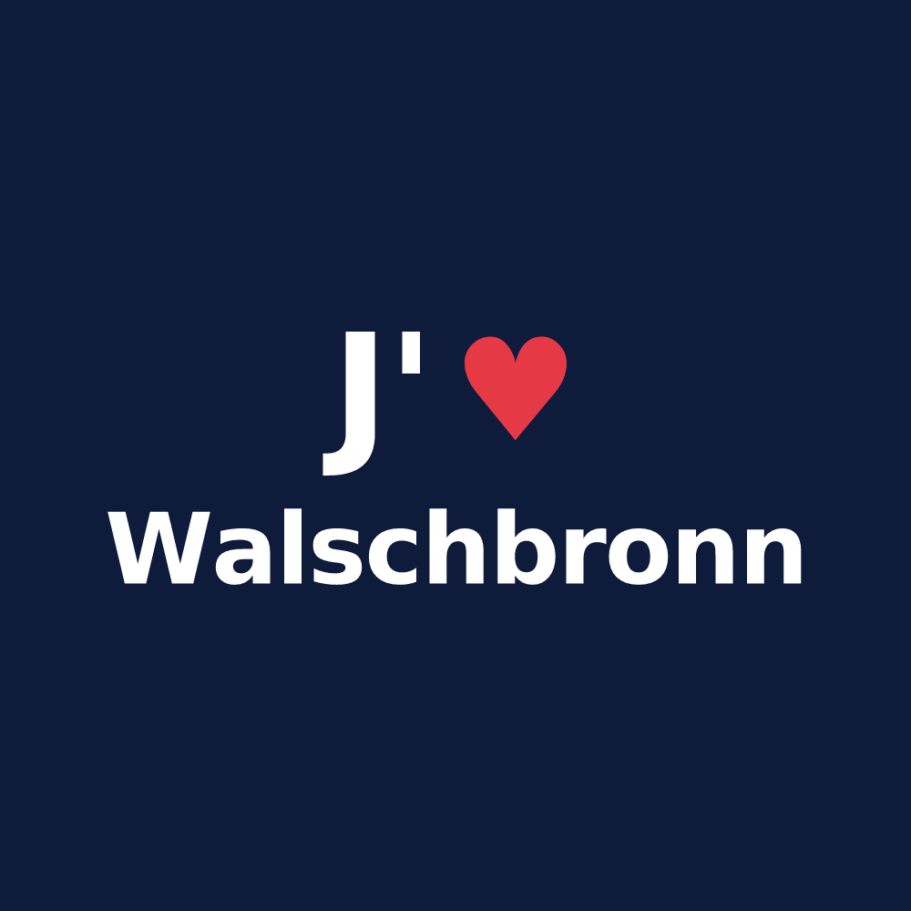 T-shirt personnalisé Walschbronn — design « J'aime Walschbronn » imprimé sur le t-shirt