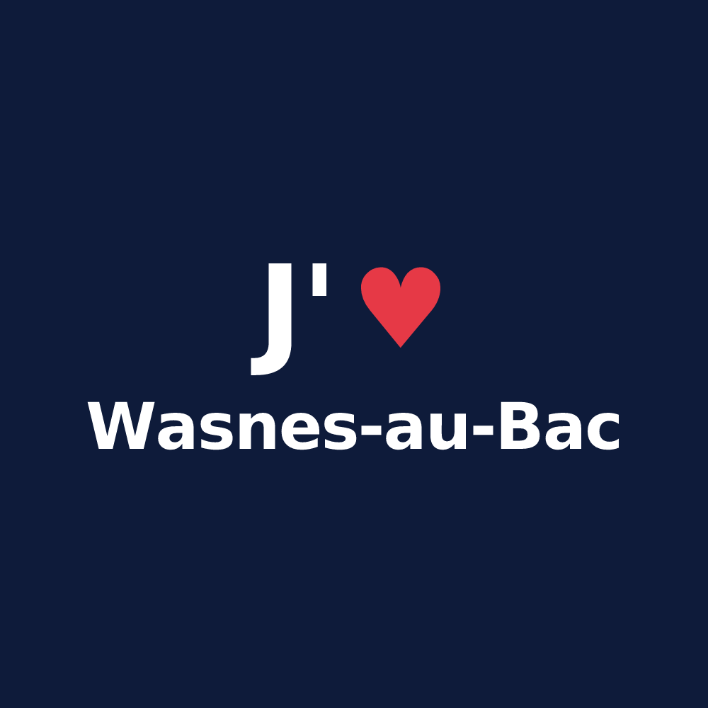 T-shirt personnalisé Wasnes-au-Bac — design J'aime Wasnes-au-Bac