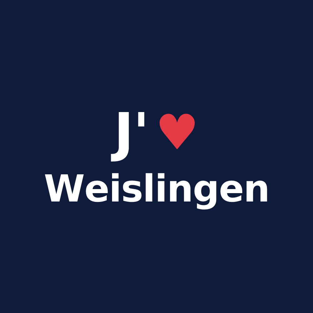 T-shirt personnalisé Weislingen — design J'aime Weislingen