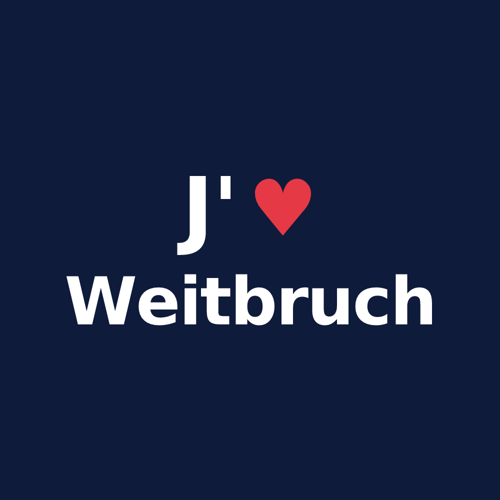 T-shirt personnalisé Weitbruch — design J'aime Weitbruch