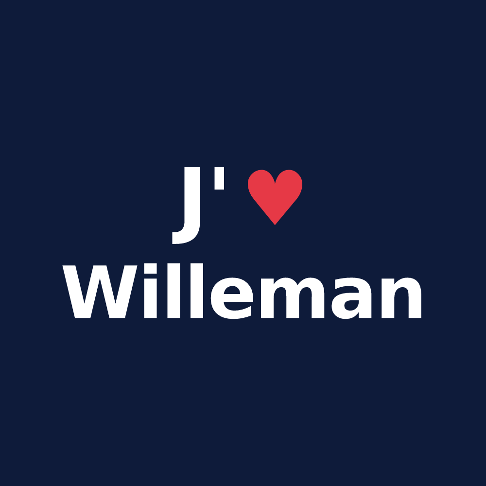 T-shirt personnalisé Willeman — design J'aime Willeman