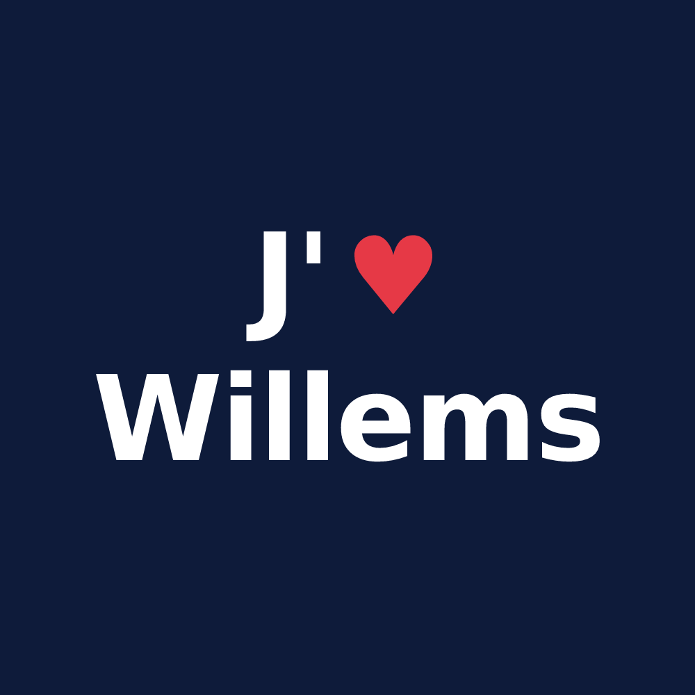 T-shirt personnalisé Willems — design J'aime Willems