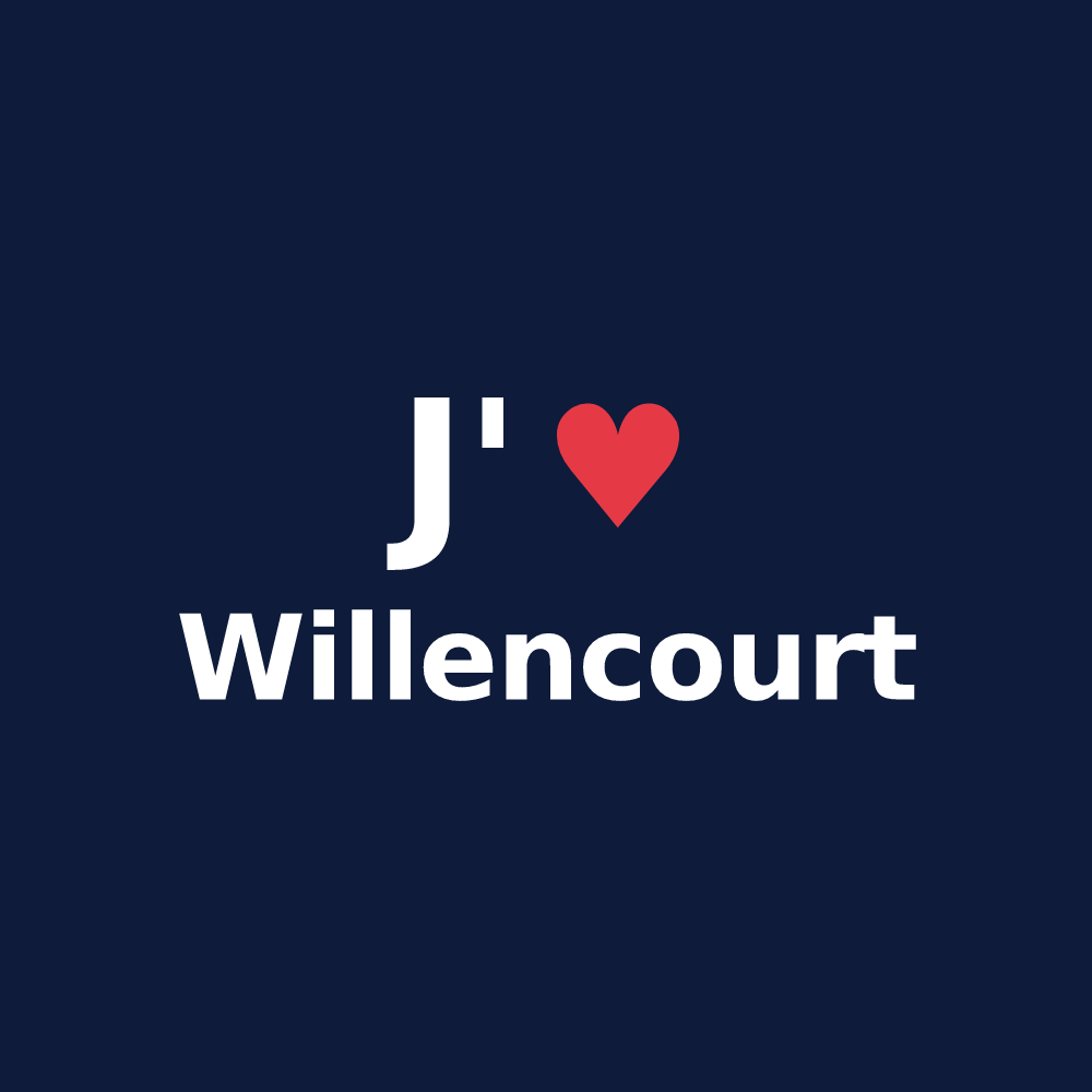T-shirt personnalisé Willencourt — design J'aime Willencourt