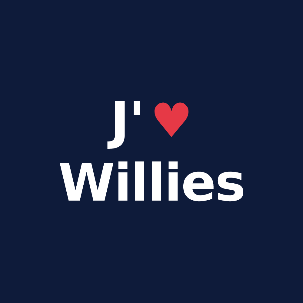 T-shirt personnalisé Willies — design J'aime Willies
