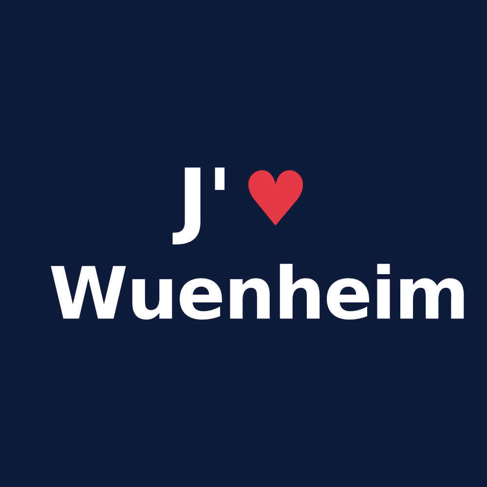 T-shirt personnalisé Wuenheim — design J'aime Wuenheim