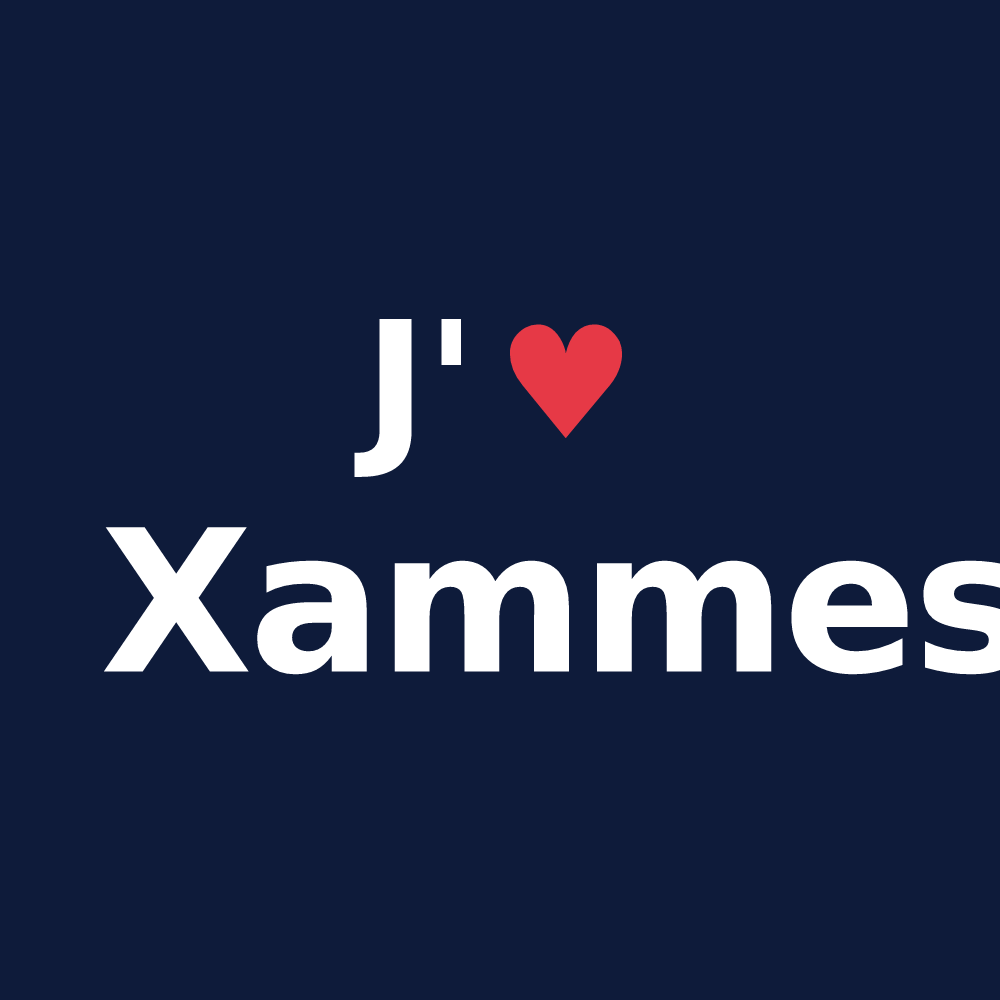 T-shirt personnalisé Xammes — design J'aime Xammes