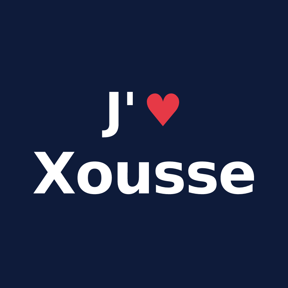 T-shirt personnalisé Xousse — design J'aime Xousse