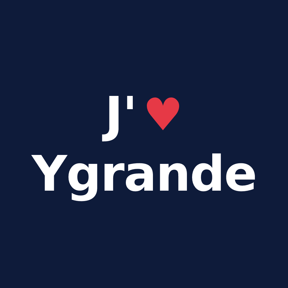 T-shirt personnalisé Ygrande — design J'aime Ygrande