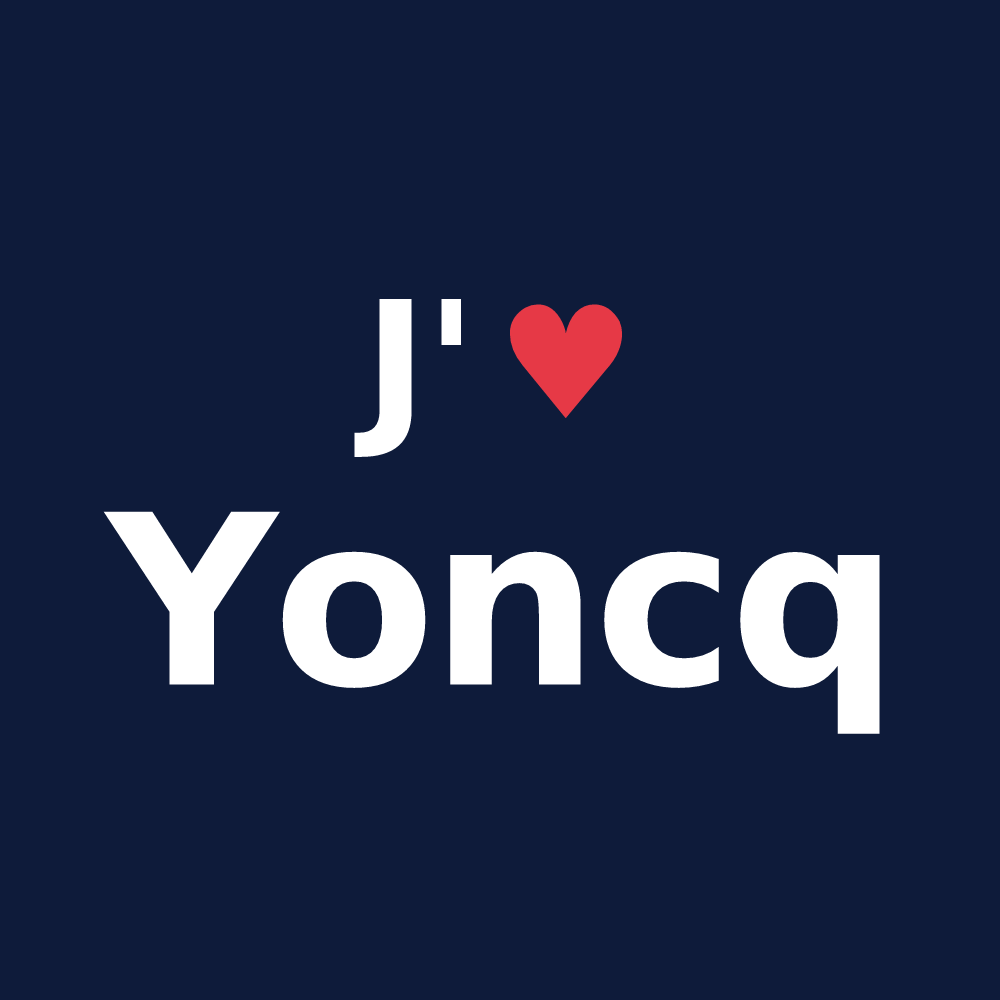 T-shirt personnalisé Yoncq — design J'aime Yoncq