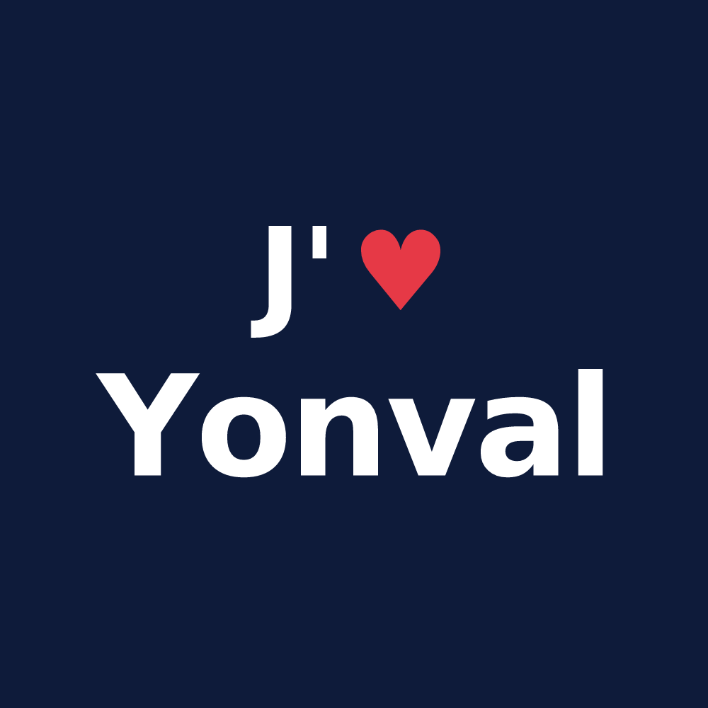 T-shirt personnalisé Yonval — design J'aime Yonval