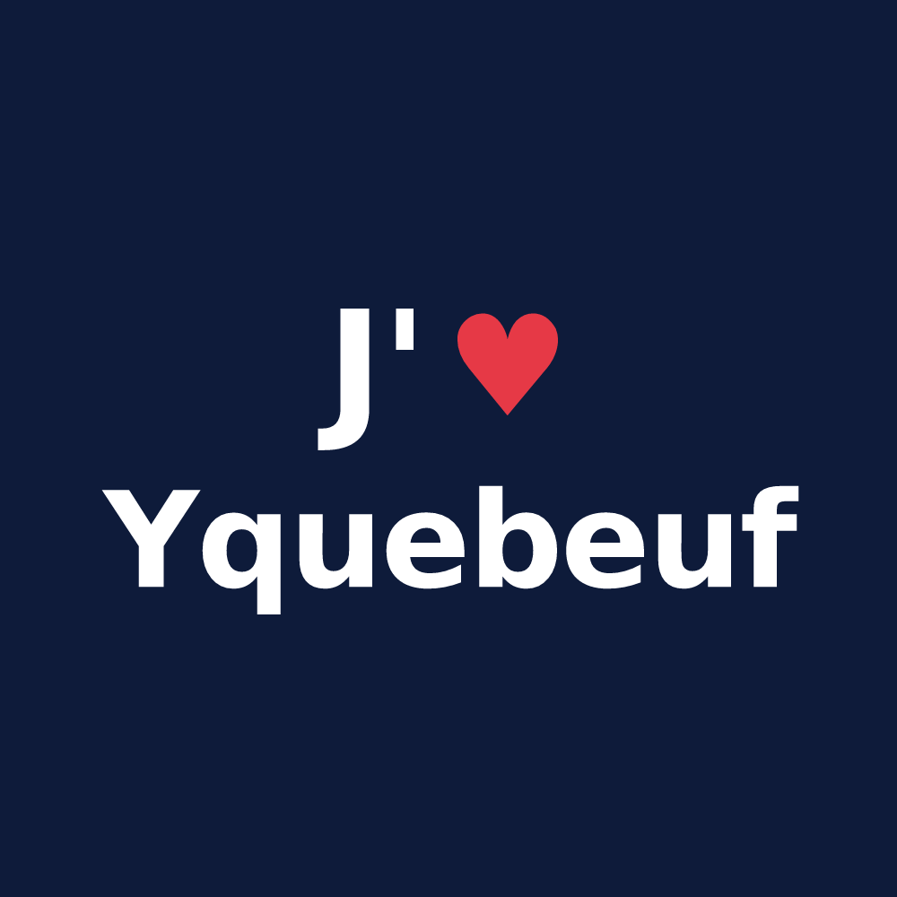 T-shirt personnalisé Yquebeuf — design J'aime Yquebeuf