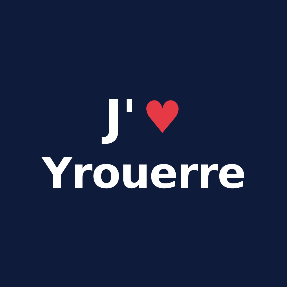 T-shirt personnalisé Yrouerre — design J'aime Yrouerre