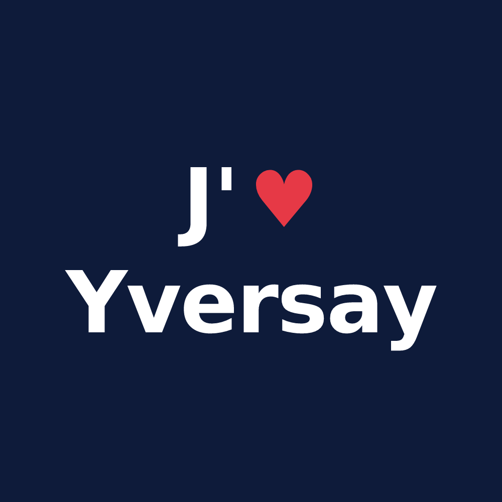 T-shirt personnalisé Yversay — design J'aime Yversay
