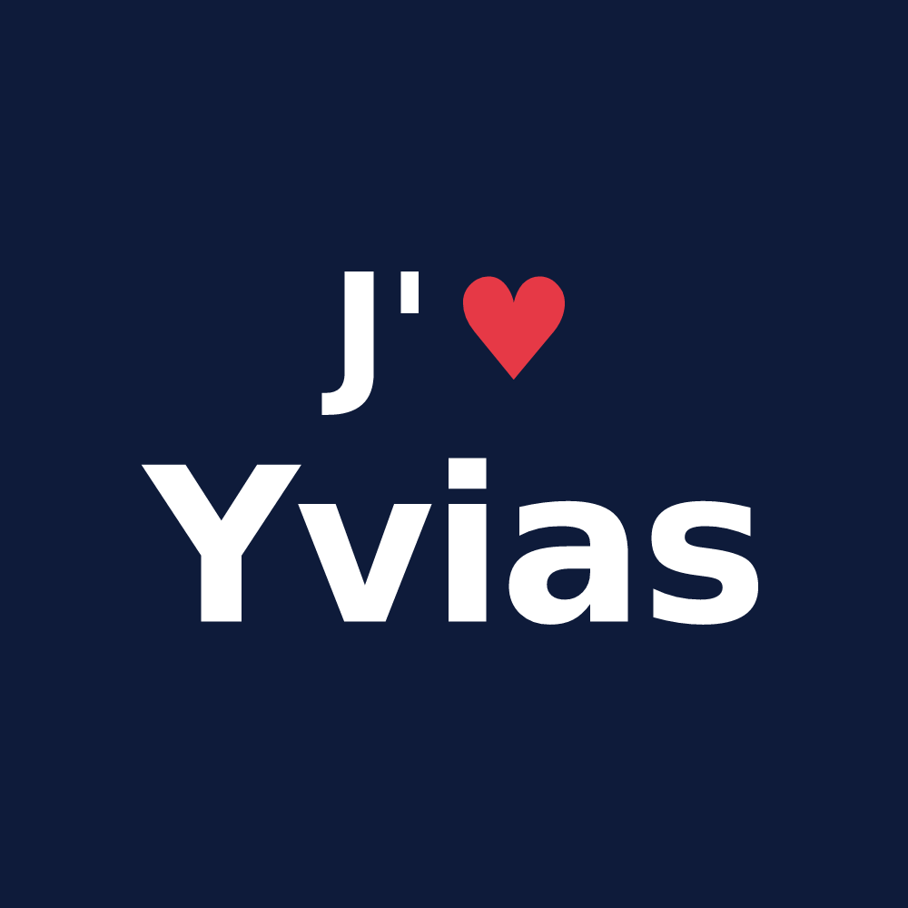 T-shirt personnalisé Yvias — design J'aime Yvias