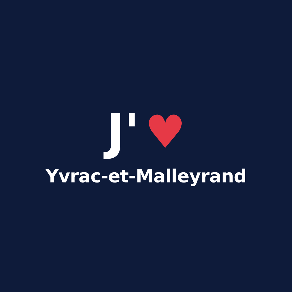 T-shirt personnalisé Yvrac-et-Malleyrand — design J'aime Yvrac-et-Malleyrand