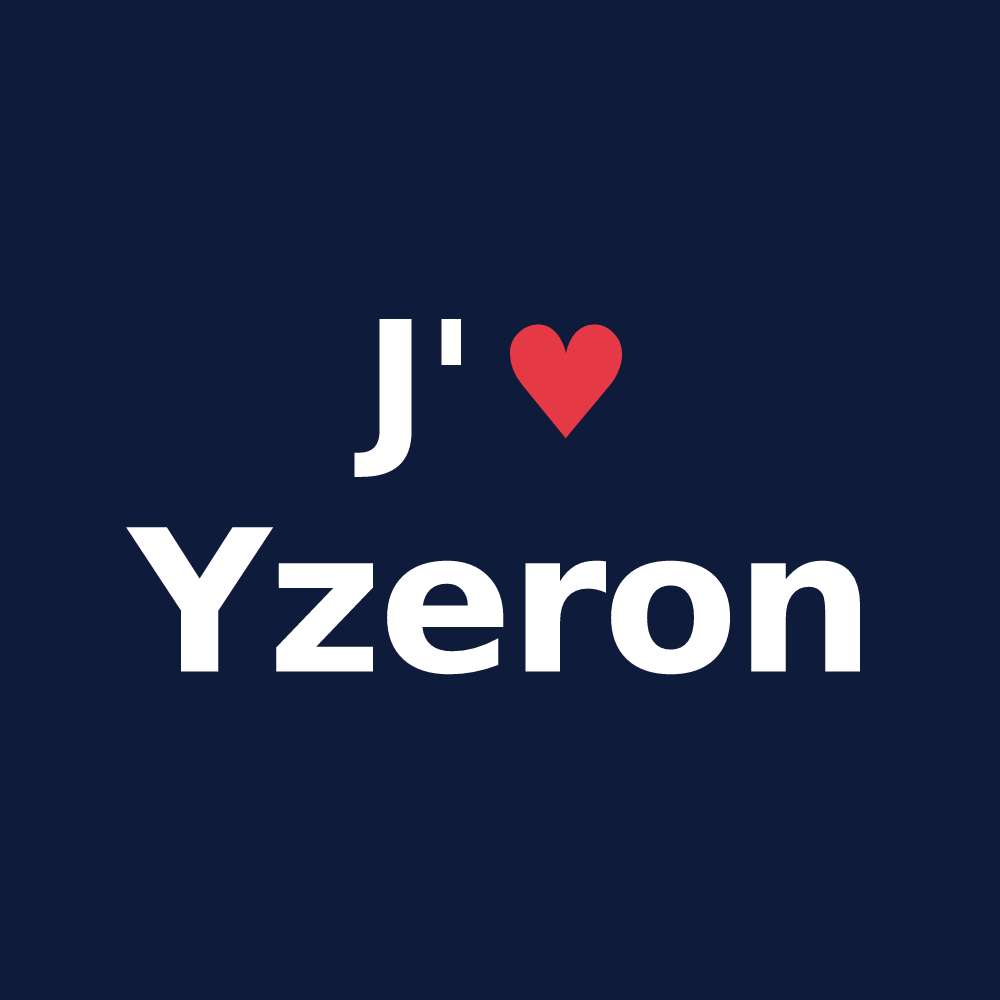 T-shirt personnalisé Yzeron — design J'aime Yzeron