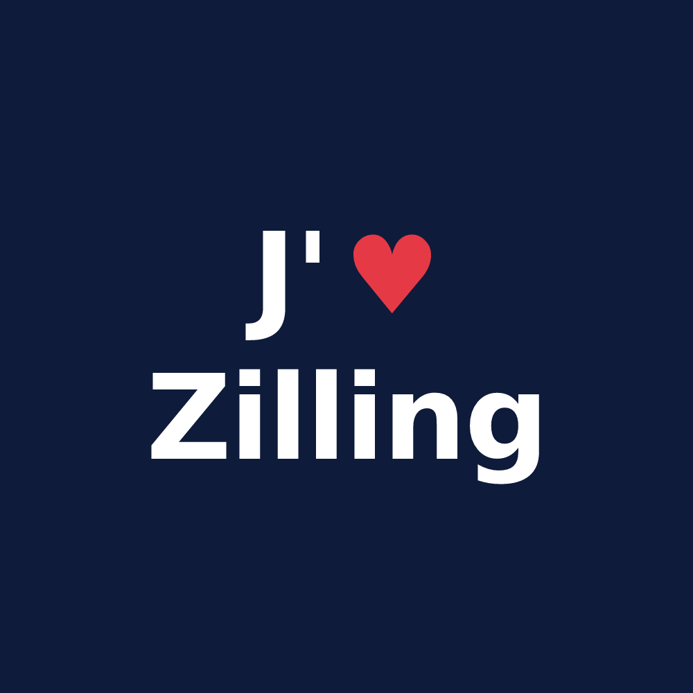 T-shirt personnalisé Zilling — design J'aime Zilling
