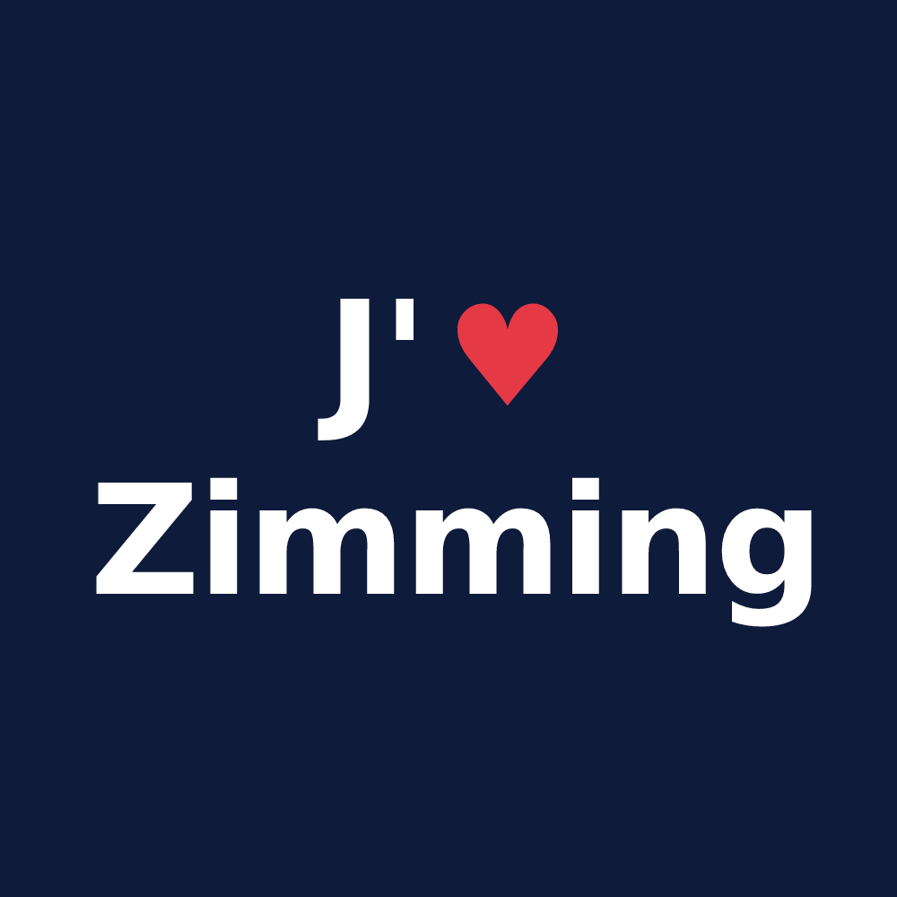T-shirt personnalisé Zimming — design J'aime Zimming