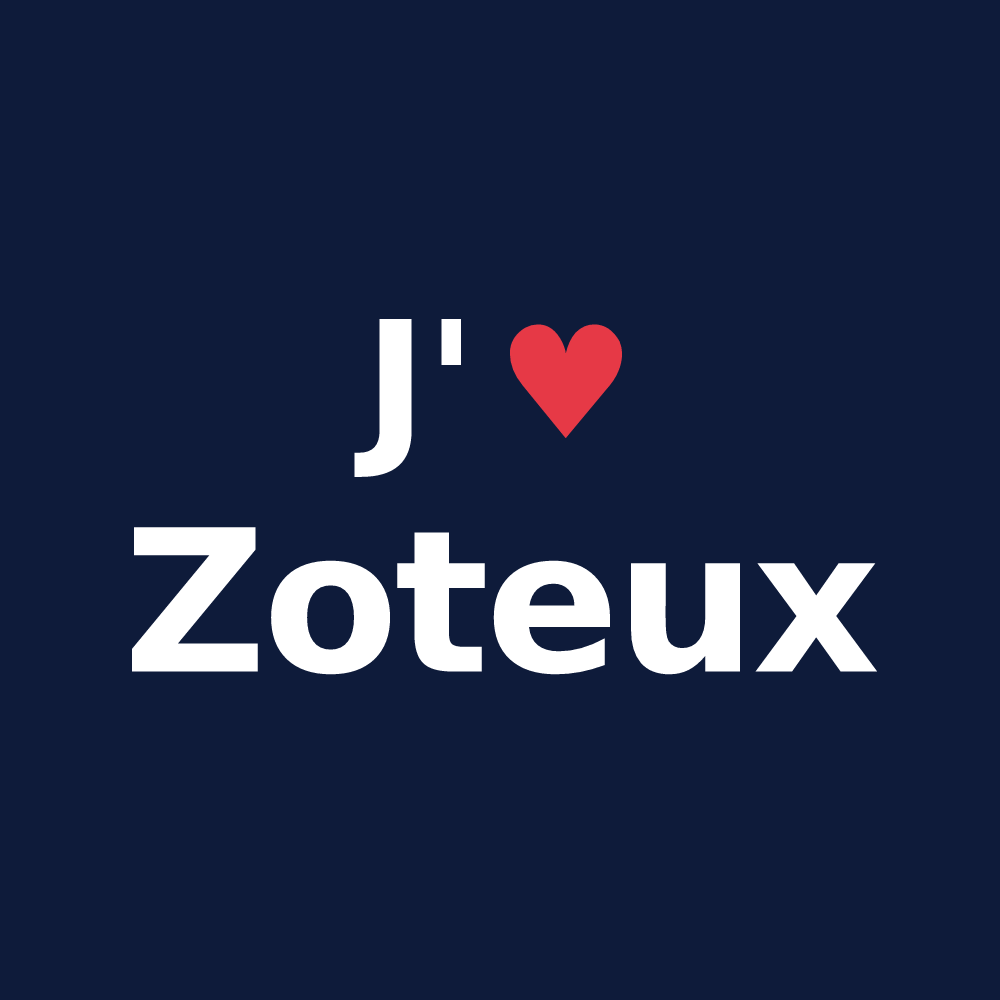 T-shirt personnalisé Zoteux — design J'aime Zoteux