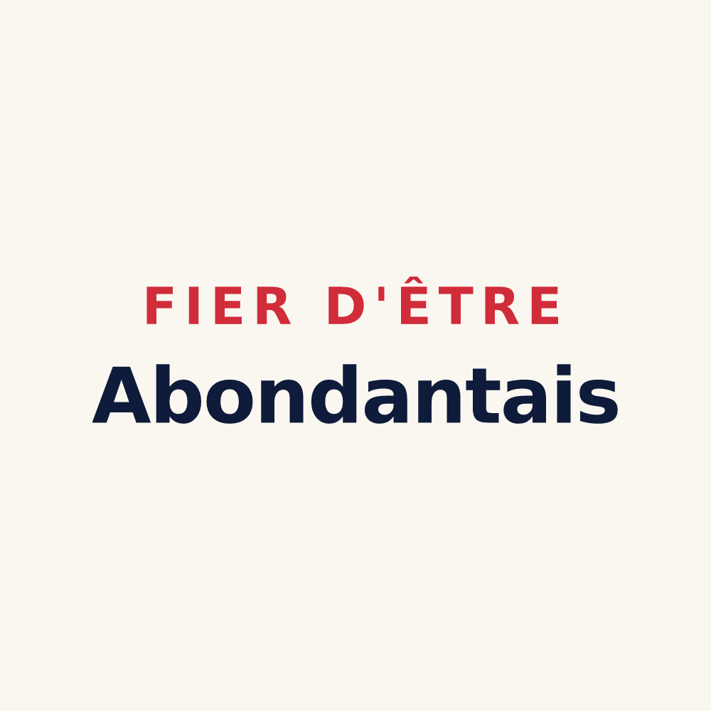 Tasse « Fier d'être Abondantais » — design pour Abondant