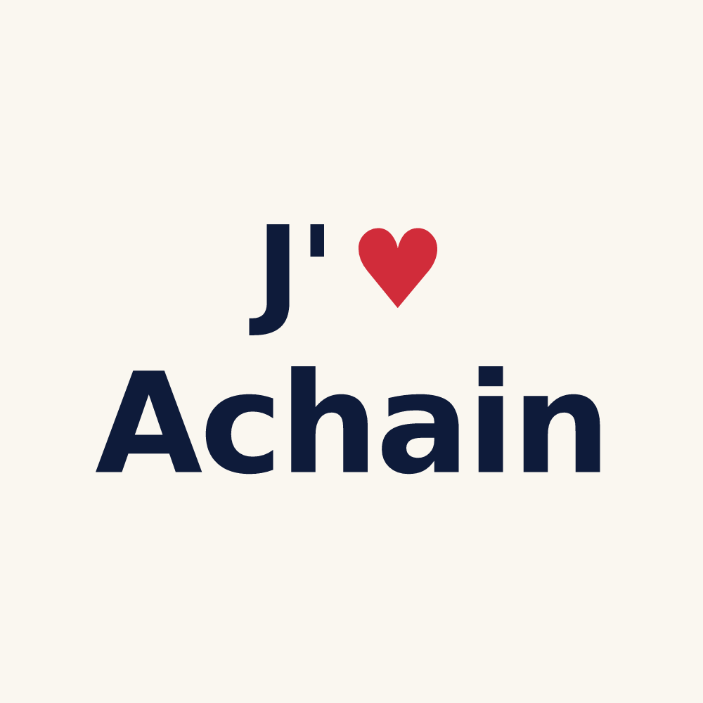 Tasse personnalisée Achain — design J'aime Achain