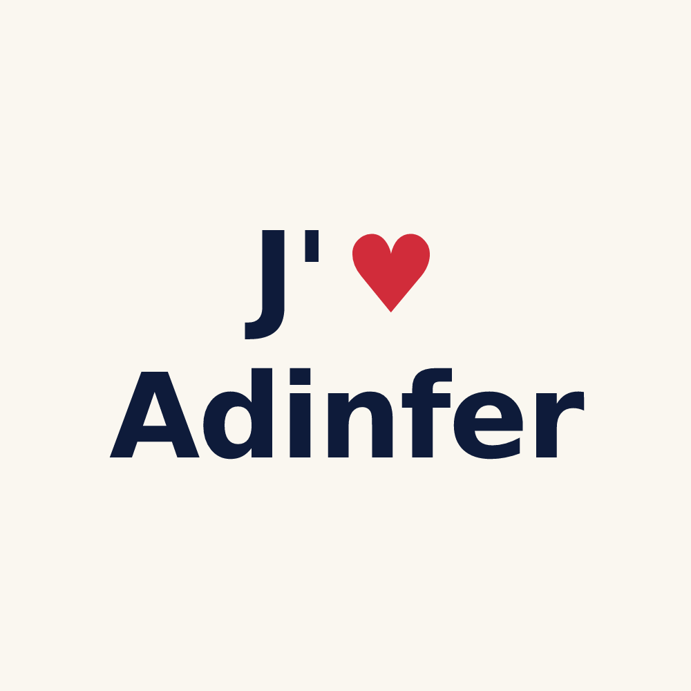 Tasse personnalisée Adinfer — design J'aime Adinfer