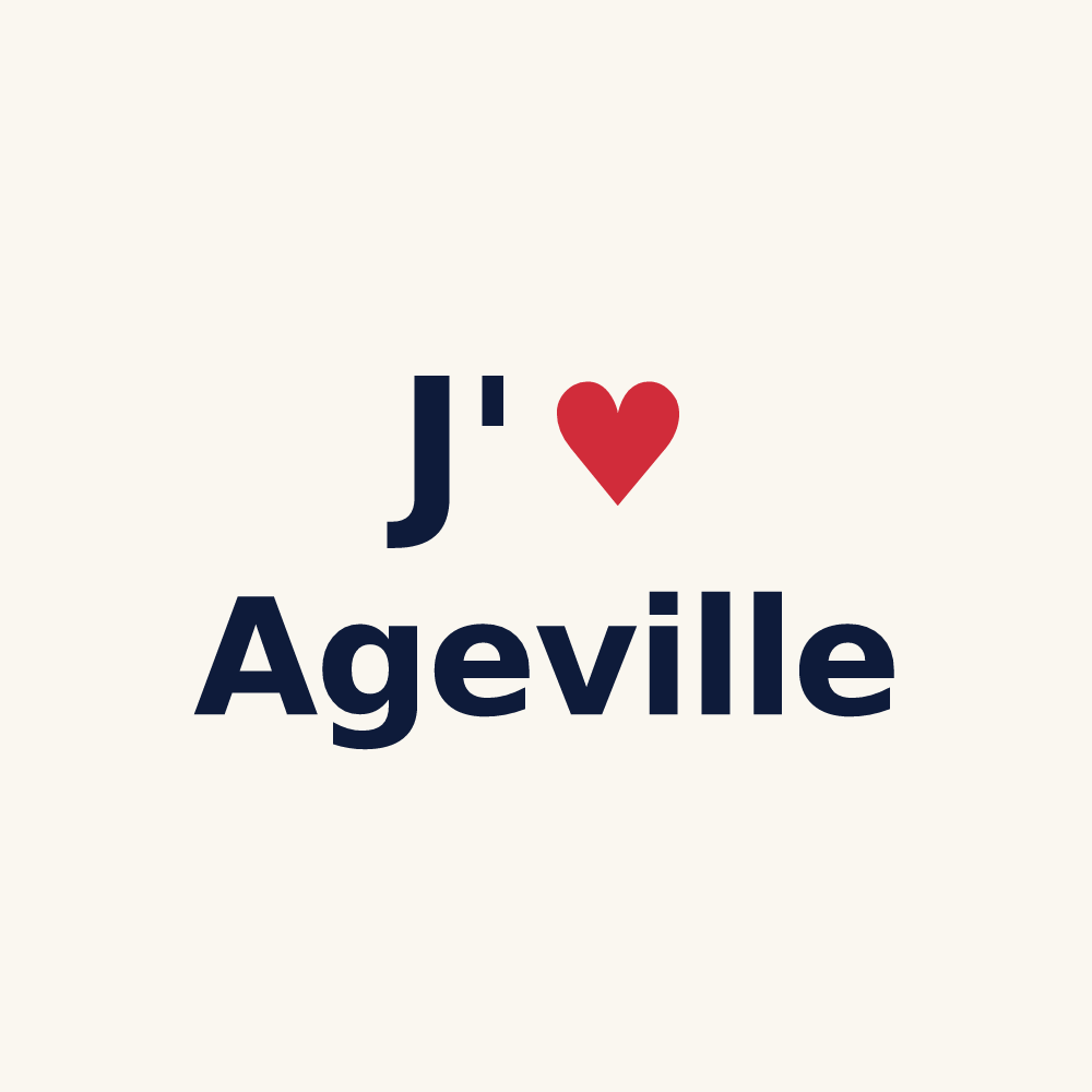 Tasse personnalisée Ageville — design « J'aime Ageville » imprimé sur la tasse