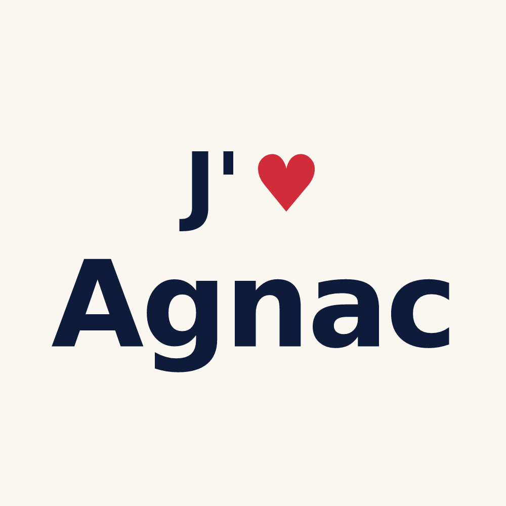 Tasse personnalisée Agnac — design « J'aime Agnac » imprimé sur la tasse